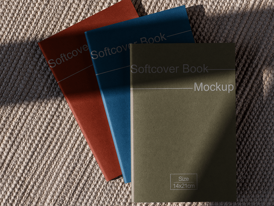 漂亮光影平装书PSD样机素材包