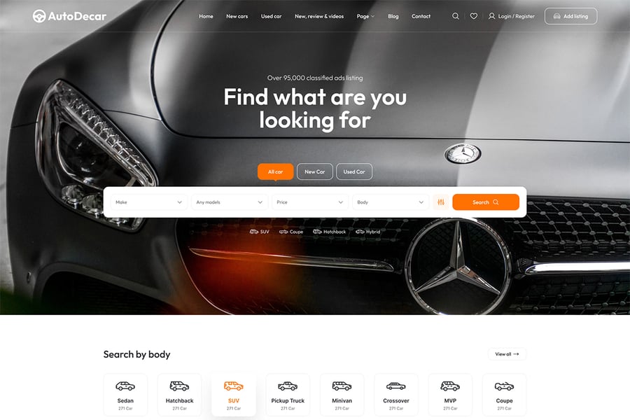 漂亮的汽车主题汽车经销商、租赁和汽车展示列表网页素材包-5 漂亮的汽车主题汽车经销商、租赁和汽车展示列表网页素材包