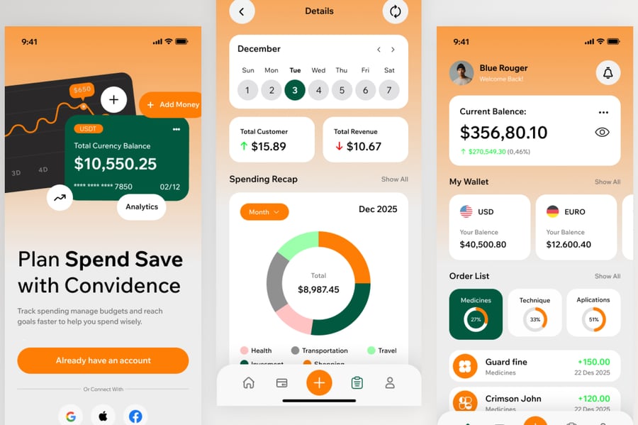 多彩财务管理移动端APP UI界面素材包-4 多彩财务管理移动端APP UI界面素材包