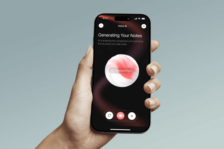 5个漂亮的黑色AI笔记应用APP UI界面素材包-3 5个漂亮的黑色AI笔记应用APP UI界面素材包