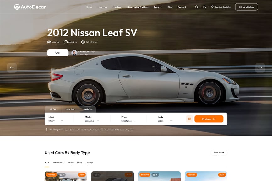 漂亮的汽车主题汽车经销商、租赁和汽车展示列表网页素材包-1 漂亮的汽车主题汽车经销商、租赁和汽车展示列表网页素材包