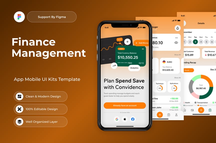 多彩财务管理移动端APP UI界面素材包-1 多彩财务管理移动端APP UI界面素材包