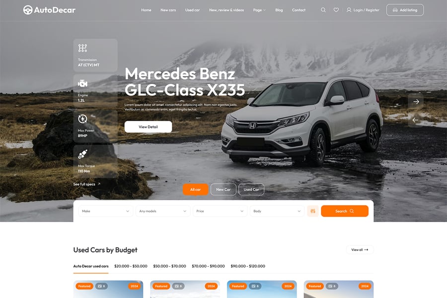 漂亮的汽车主题汽车经销商、租赁和汽车展示列表网页素材包-3 漂亮的汽车主题汽车经销商、租赁和汽车展示列表网页素材包