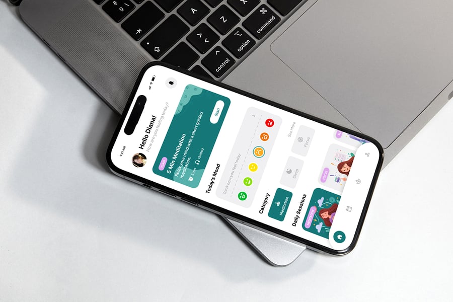 一套平静健康应用APP UI界面素材包-5 一套平静健康应用APP UI界面素材包