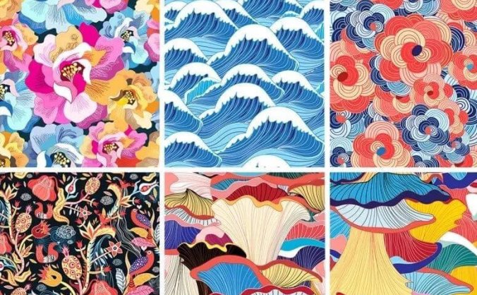 中式名族风特色插画花纹矢量背景素材