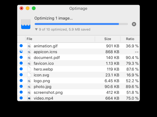 Optimage 3.3.0 破解版 MAC上超级好用的图片批量压缩工具