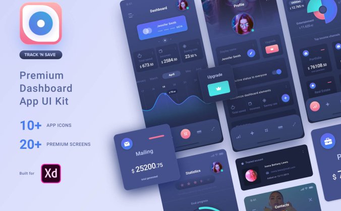 深色数据类UI KIT素材