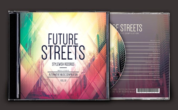 未来街道CD封面艺术品设计模版 Future Streets CD Cover Artwork
