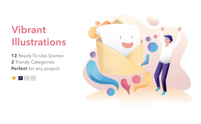 充满青春活力的矢量插图