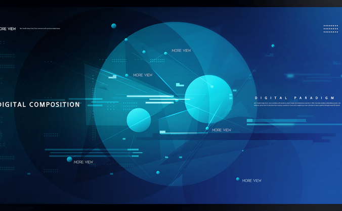 蓝色智能科技科幻元素线条光效大数据海报KV展板背景PSD设计素材