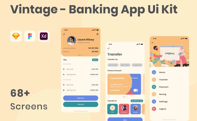 一套插画氛围强烈的UI KIT素材包