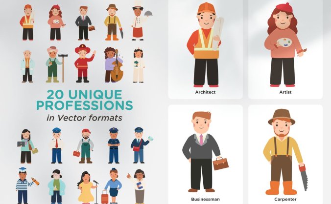 20个高端专业矢量插画头像图标合集