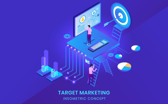 2.5D市场营销数据插画科技风格概念AI素材下载