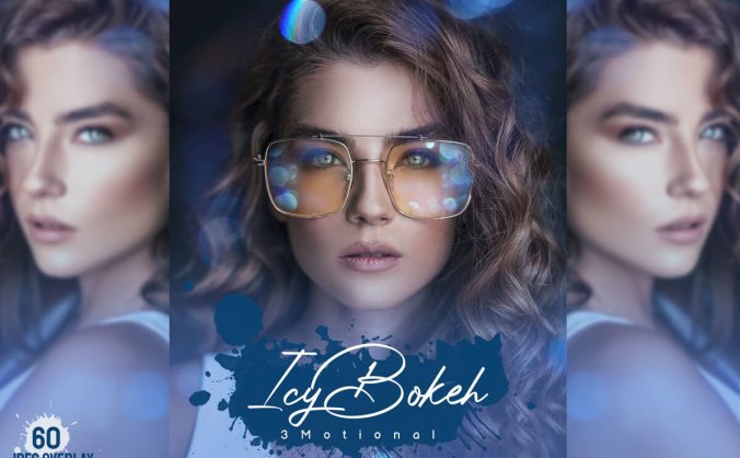 60个蓝色自然光影光效JPG格式背景素材包下载