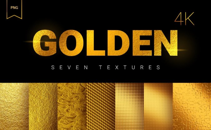 7个时尚高品质土豪金背景底纹纹理素材包