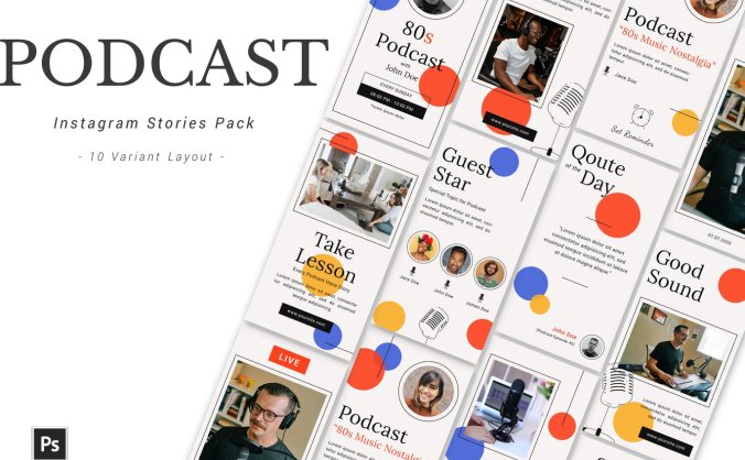 10个时尚高端新孟菲斯风格Ins社交banner海报素材包集合