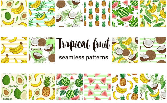 热带水果EPS适量图案背景素材