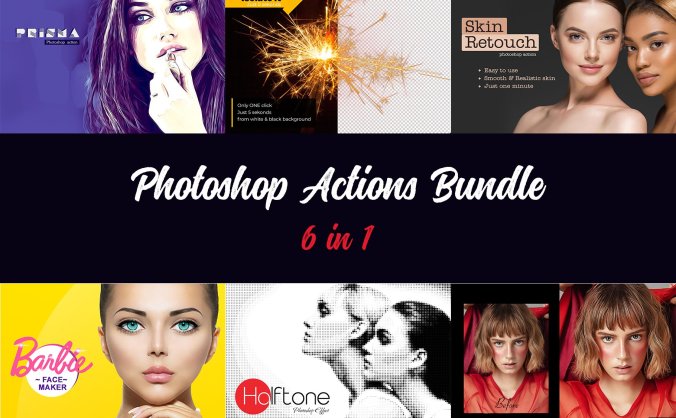 6合1不同效果照片处理PS动作打包下载
