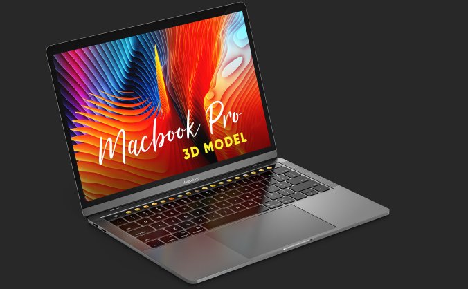 新款MacBook Pro模型C4D素材文件下载