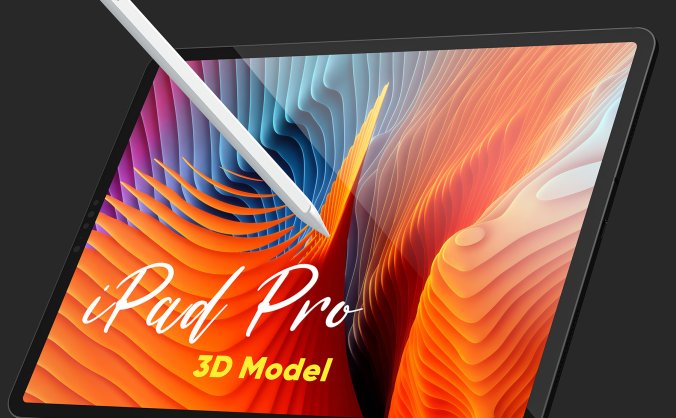 iPad Pro和Apple Pencil模型C4D素材下载