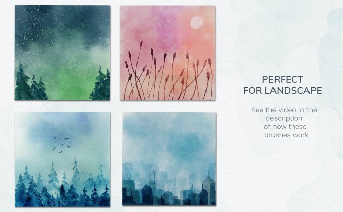 Procreate专用典牙初夏水彩小清新画笔套装for iPad