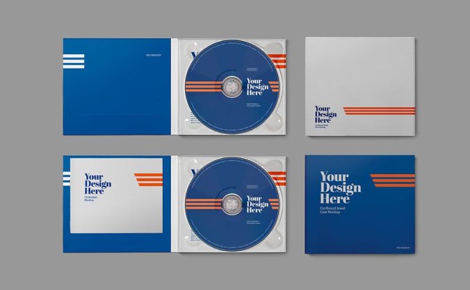 一套高端精美的CD包装VI样机PSD素材