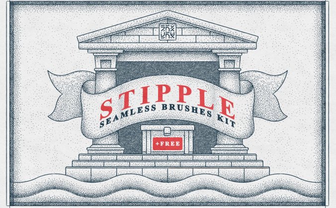 12个点画无缝AI笔刷套件