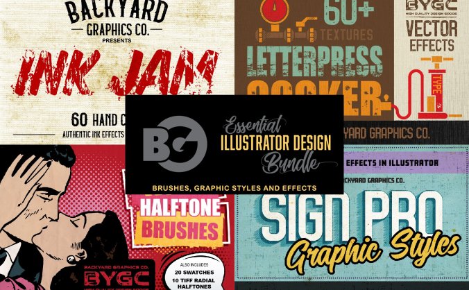 4个非常潮的Illustrator矢量AI笔刷素材