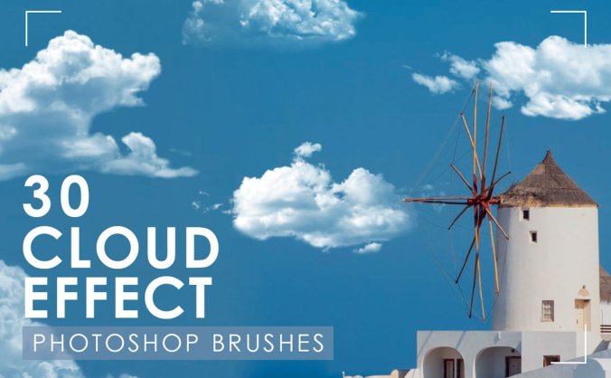 30个逼真的白云PS笔刷素材下载
