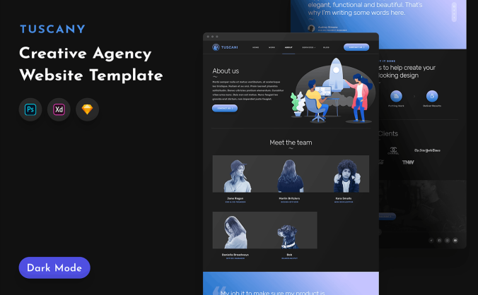 设计和网络公司服务机构Web网站素材模板