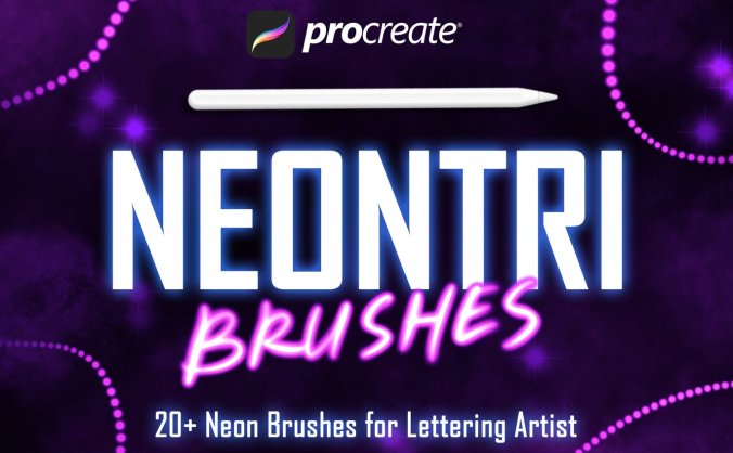 一套清新绚丽的Procreate笔刷集合