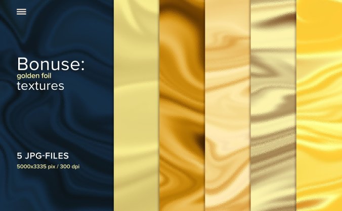 5个金箔文字&徽标Logo效果PSD背景素材模板