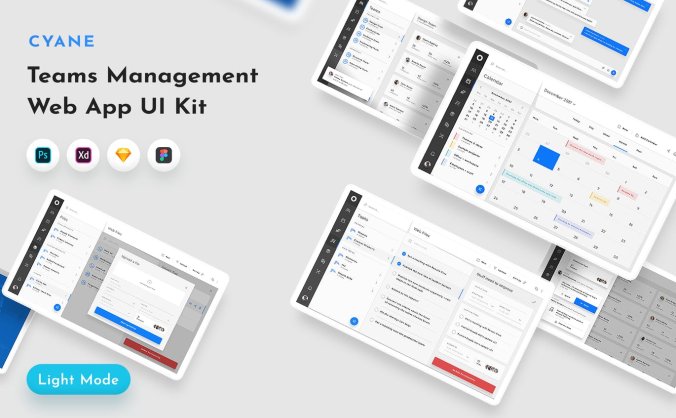 优雅现代的团队管理和管理应用程序UI KIT