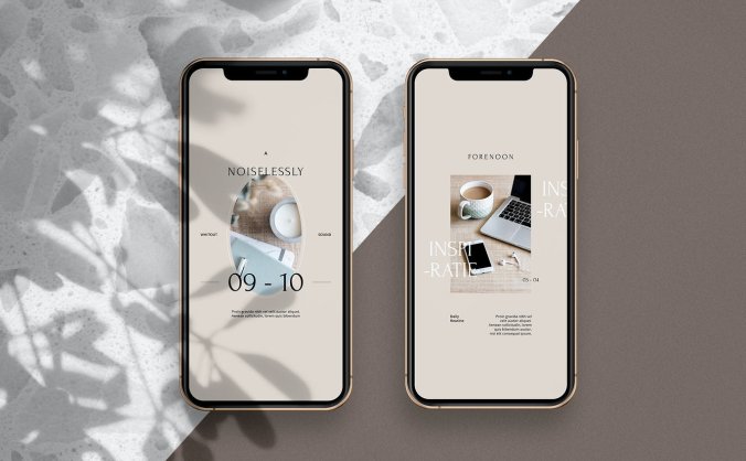 一组时尚高端高品质Ins社交banner海报设计PSD素材模板