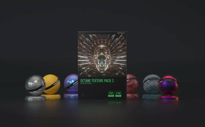 100组Octane渲染器纹理贴图C4D材质预设包素材下载