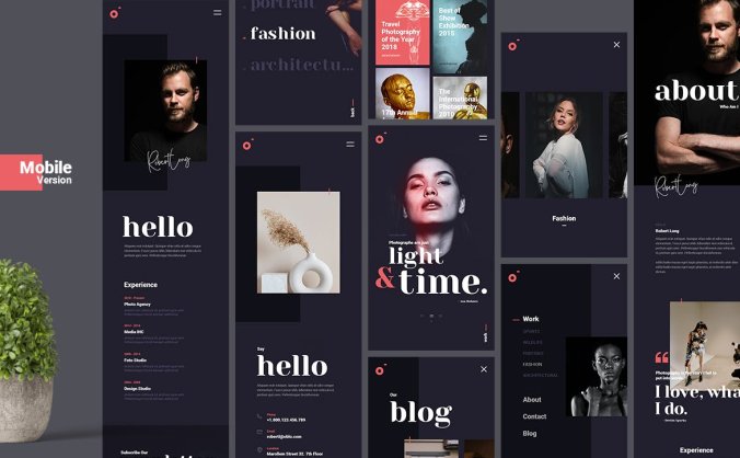 30个高品质时尚高端摄影网站PSD设计素材模板