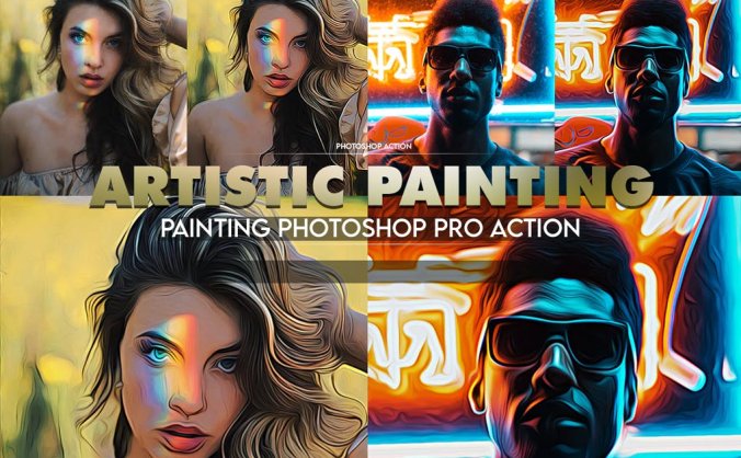 一组艺术绘画PS动作效果