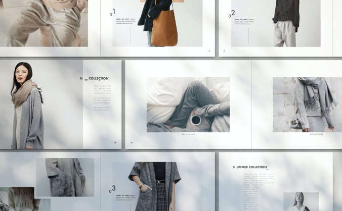 简约时尚高端多用途产品手册目录宣传册画册楼书杂志设计素材模板