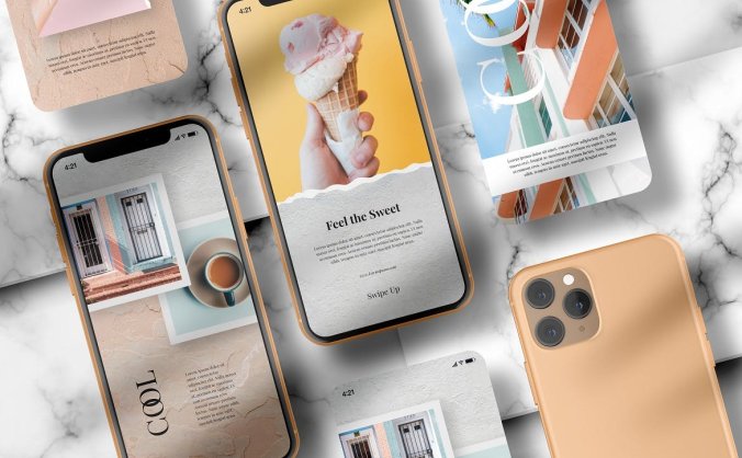 一套手机样机PSD模型素材