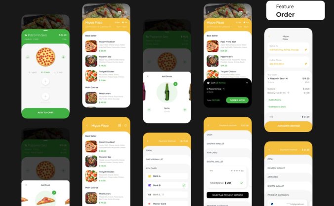 美食外卖送餐服务小程序APP UI设计模板