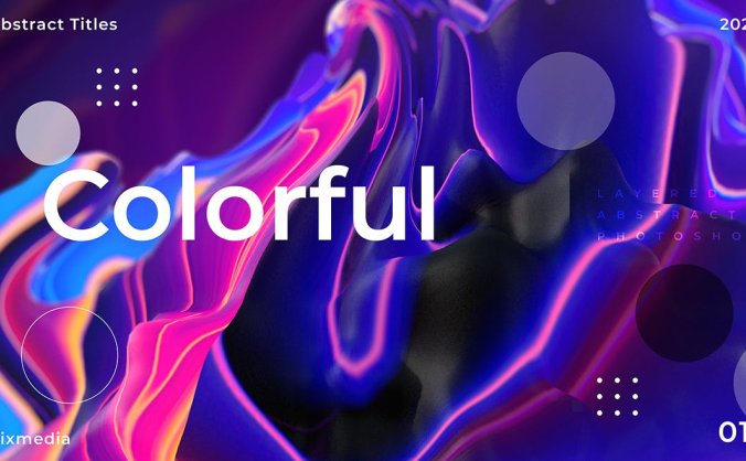 一组抽象绚丽光影质感多用途背景底纹PSD素材下载