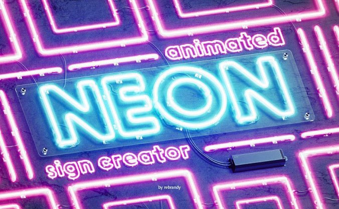 精致霓虹灯动画设计字体样式素材下载