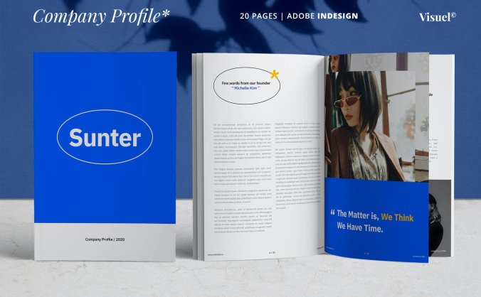 蓝色时尚高端简约大气画册品牌手册设计素材模板