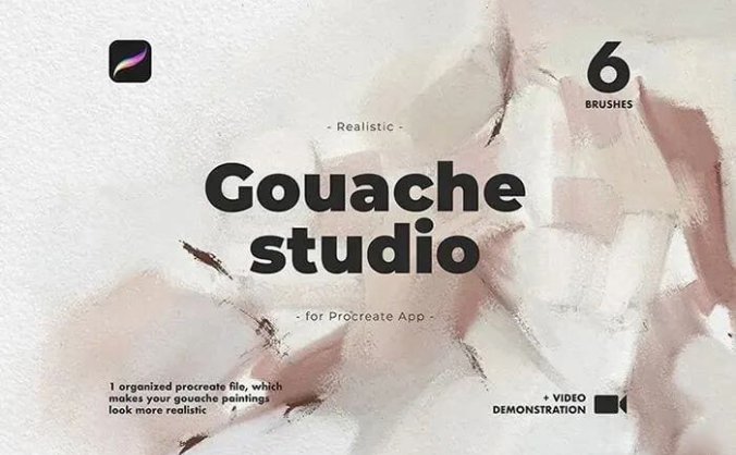 PROCREATE水粉油画厚涂质感笔刷,软糯糯的质感画画实在太好看了!