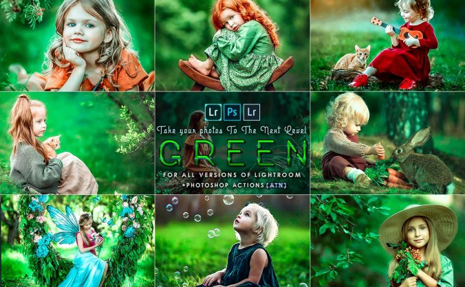可爱时尚绿野仙踪绿色风格色调PS动作预设