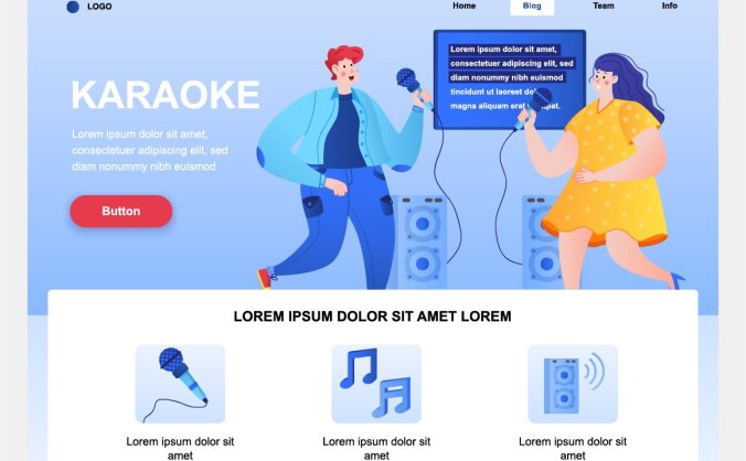 一组多用途时尚插画网站着陆页模板素材下载