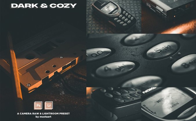 一组暗色、舒适质感的高级色调照片调色效果LR预设素材