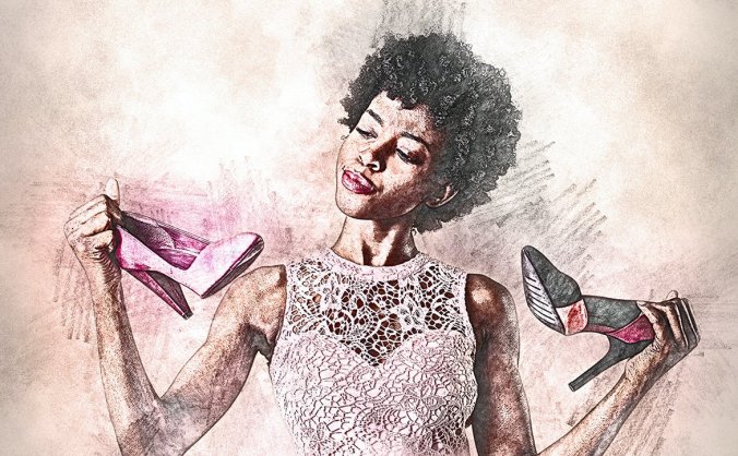 一键生成炭笔粉笔素描效果PS动作下载