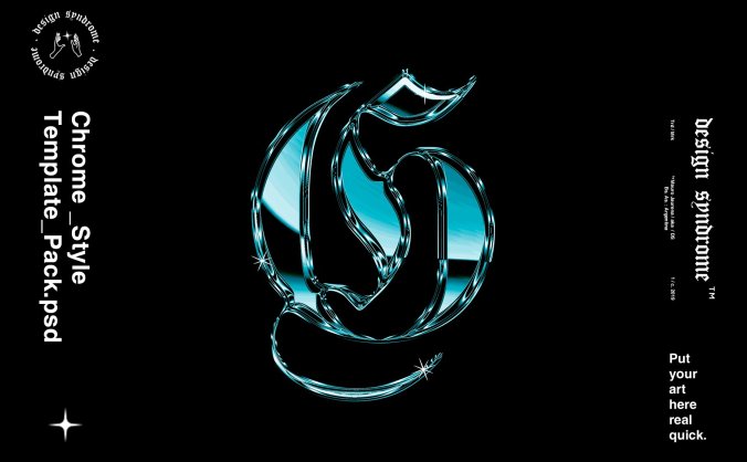 一套炫酷金属质感风格PSD样式素材包