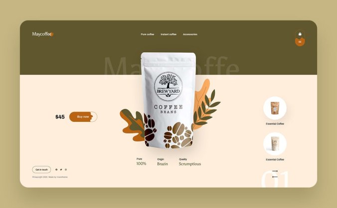 一套咖啡店主题网站素材模板